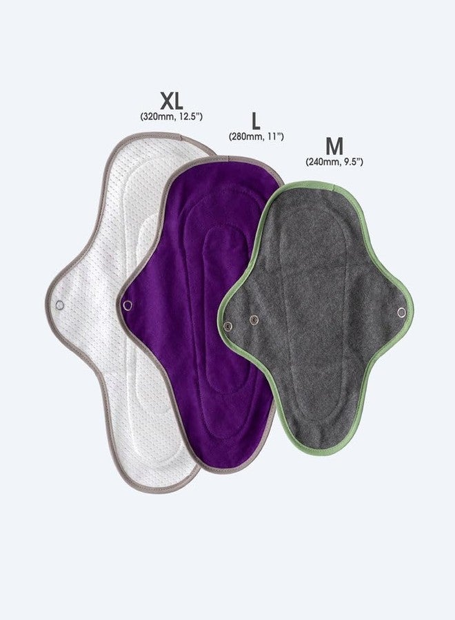 Rebelle Reusable Sanitary Pad for Women Pack of 8 (M - White) | Safest Cloth Pad | 5 Heavy Flow and 3 Light Flow Pads | Easy to Wash | Super Absorbent | Rash Free Cotton Fabric| Lasts Up To 18 months - Image 3